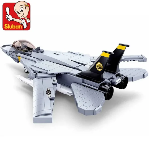 404PCS Air Force F-14 Panda Fighter Model Bricks Aircraft Plane Aviation Creative War Military Building Blocks Toys for Children